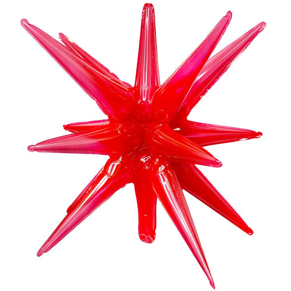 3D STAR - BURST ALL - IN - ONE - TRANSPARENT APPLE RED (AIR - FILL ONLY) - LA Balloons