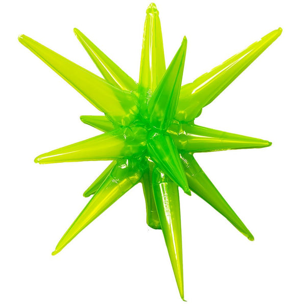 3D STAR - BURST ALL - IN - ONE - TRANSPARENT NEON GREEN (AIR - FILL ONLY) - LA Balloons