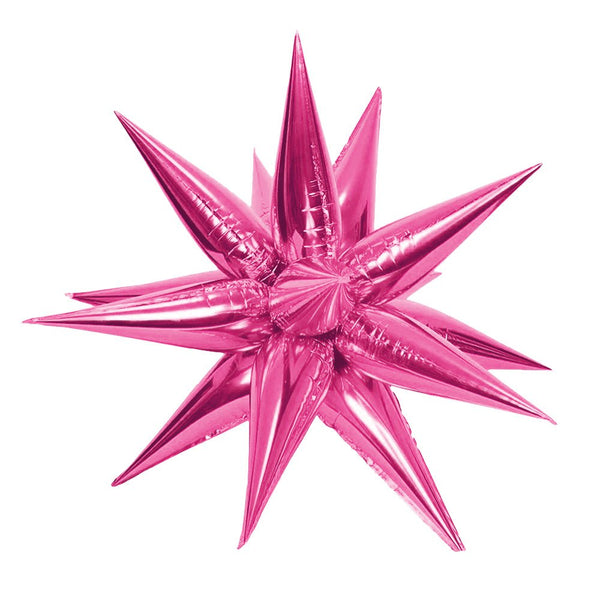 3D STAR - BURST - METALLIC HOT PINK (AIR - FILL ONLY) - LA Balloons