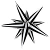 40 inch BLACK & WHITE STRIPED STARBURST (AIR - FILL ONLY) - LA Balloons