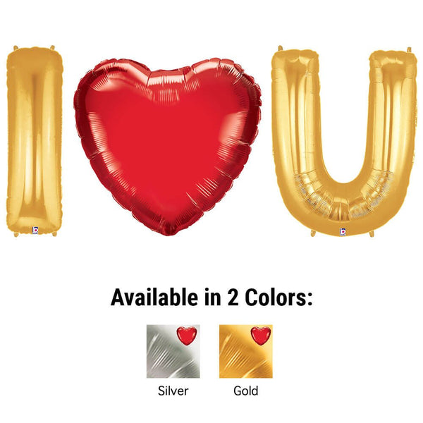 40 inch I (HEART) U - MEGALOON LETTERS KIT - LA Balloons