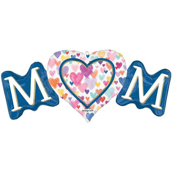 40 inch MOM SPRINKLED HEARTS SUPERSHAPE - LA Balloons