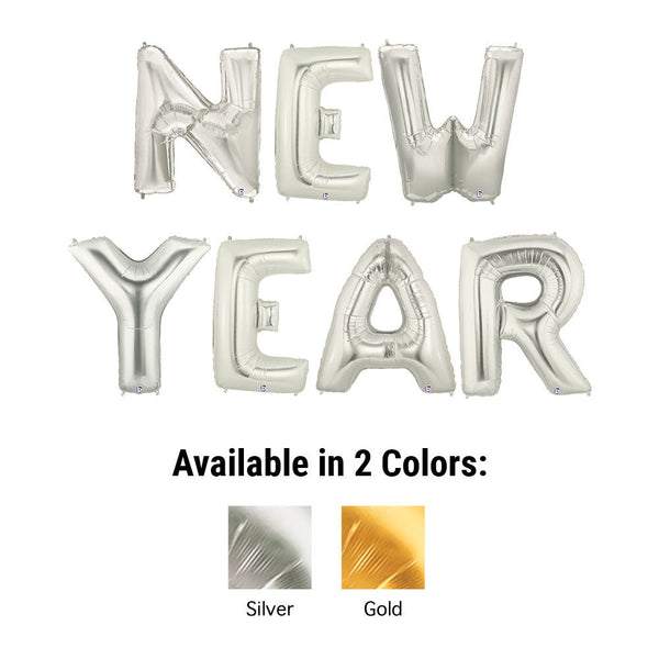 40 inch NEW YEAR - MEGALOON LETTERS KIT - LA Balloons