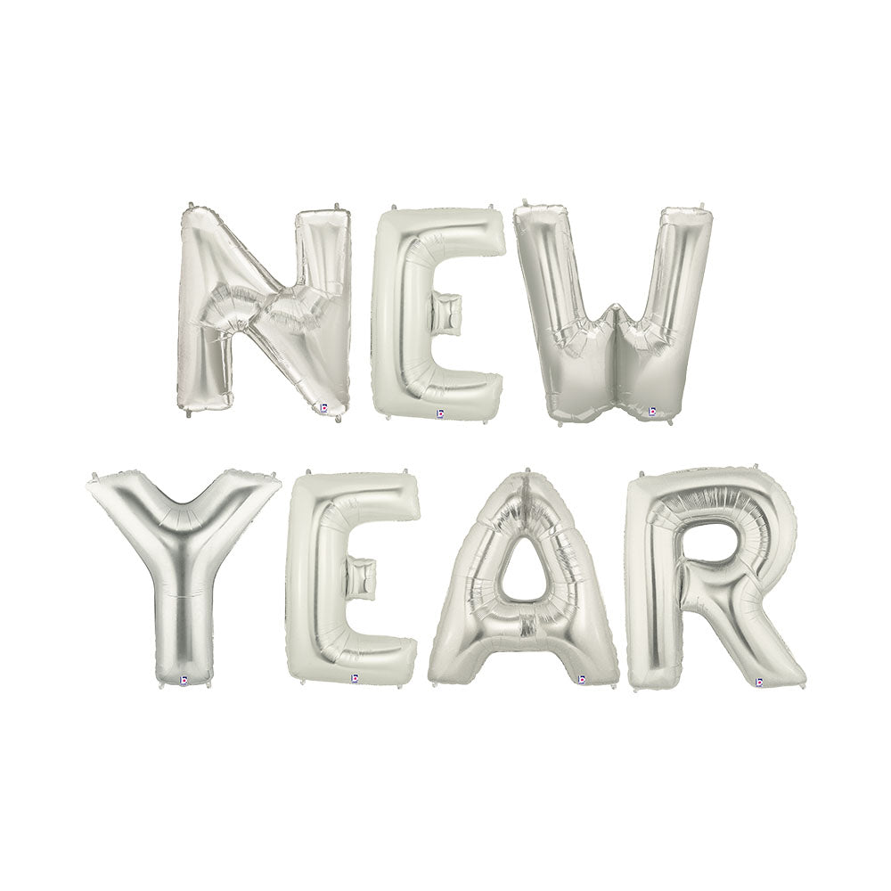 40 Inch Betallic New Year Megaloon Letters Kit Foil Balloon - LA Balloons