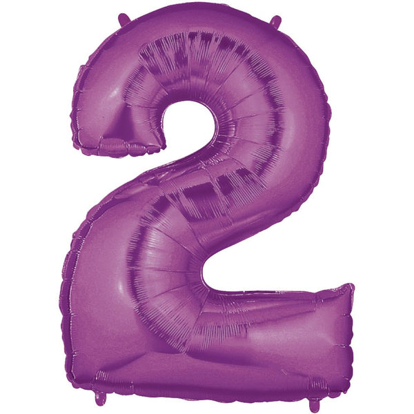 40 inch NUMBER 2 - PURPLE MEGALOON - LA Balloons