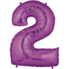 40 inch NUMBER 2 - PURPLE MEGALOON - LA Balloons