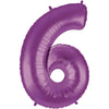 40 inch NUMBER 6 - PURPLE MEGALOON - LA Balloons