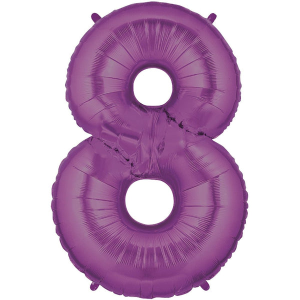 40 inch NUMBER 8 - PURPLE MEGALOON - LA Balloons