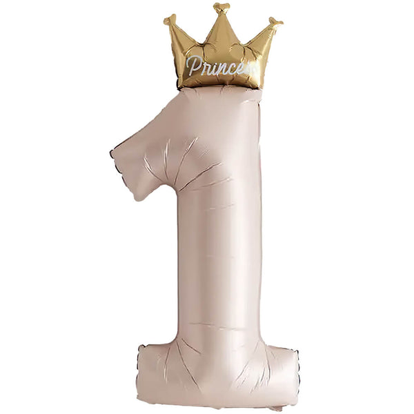 40 inch PRINCESS CROWN PINK NUMBER 1 - LA Balloons