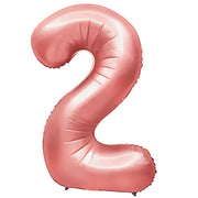 Party Brands 32 inch NUMBER 2 - METAL BALLOONS - METALLIC PINK Foil Balloon 401044-PB-U