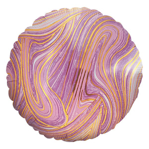 Party Brands 18 inch AGATE ROUND - LAVENDER & GOLD Foil Balloon 400258-PB