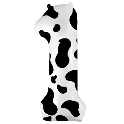 Party Brands 36 inch NUMBER 1 - COW PRINT Foil Balloon 400292-PB-U