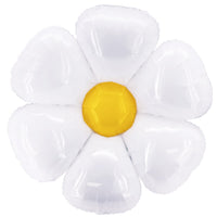 Party Brands FLOWER SHAPE - WHITE AND YELLOW Plastic Balloon