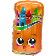 Party Brands 27 inch SMILING CRAYON BOX Foil Balloon 400803-PB-U
