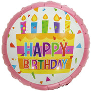 Party Brands 18 inch HAPPY BIRTHDAY CAKE - PINK Foil Balloon 400808-PB-U