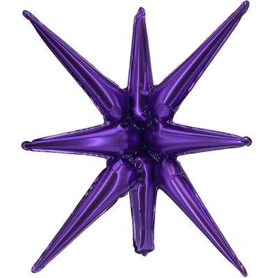 Party Brands 22 inch 3D STAR-BURST ALL-IN-ONE - METALLIC VIOLET (AIR-FILL ONLY) Foil Balloon 401040-PB-U