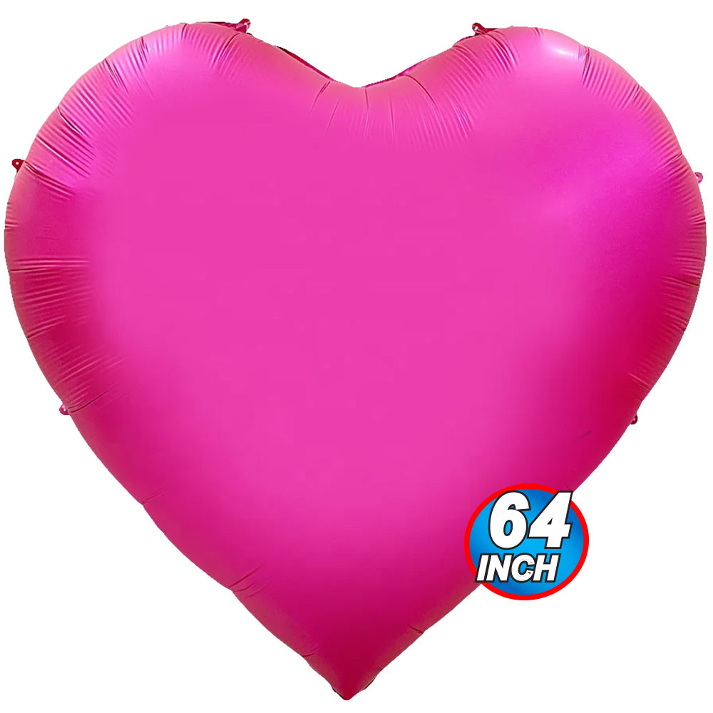 Party Brands 64 inch GIANT PERSON SIZE HEART - HOT PINK Foil Balloon 401068-PB-U