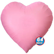 Party Brands 64 inch GIANT PERSON SIZE HEART - BABY PINK Foil Balloon 401070-PB-U