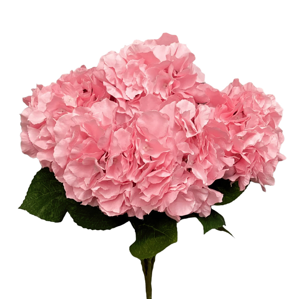 18 inch SILK PONGEE HYDRANGEA BUSH - LIGHT MAUVE