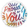 Anagram 18 inch PROUD OF YOU RAINBOW LETTERS Foil Balloon 41158-01-A-P