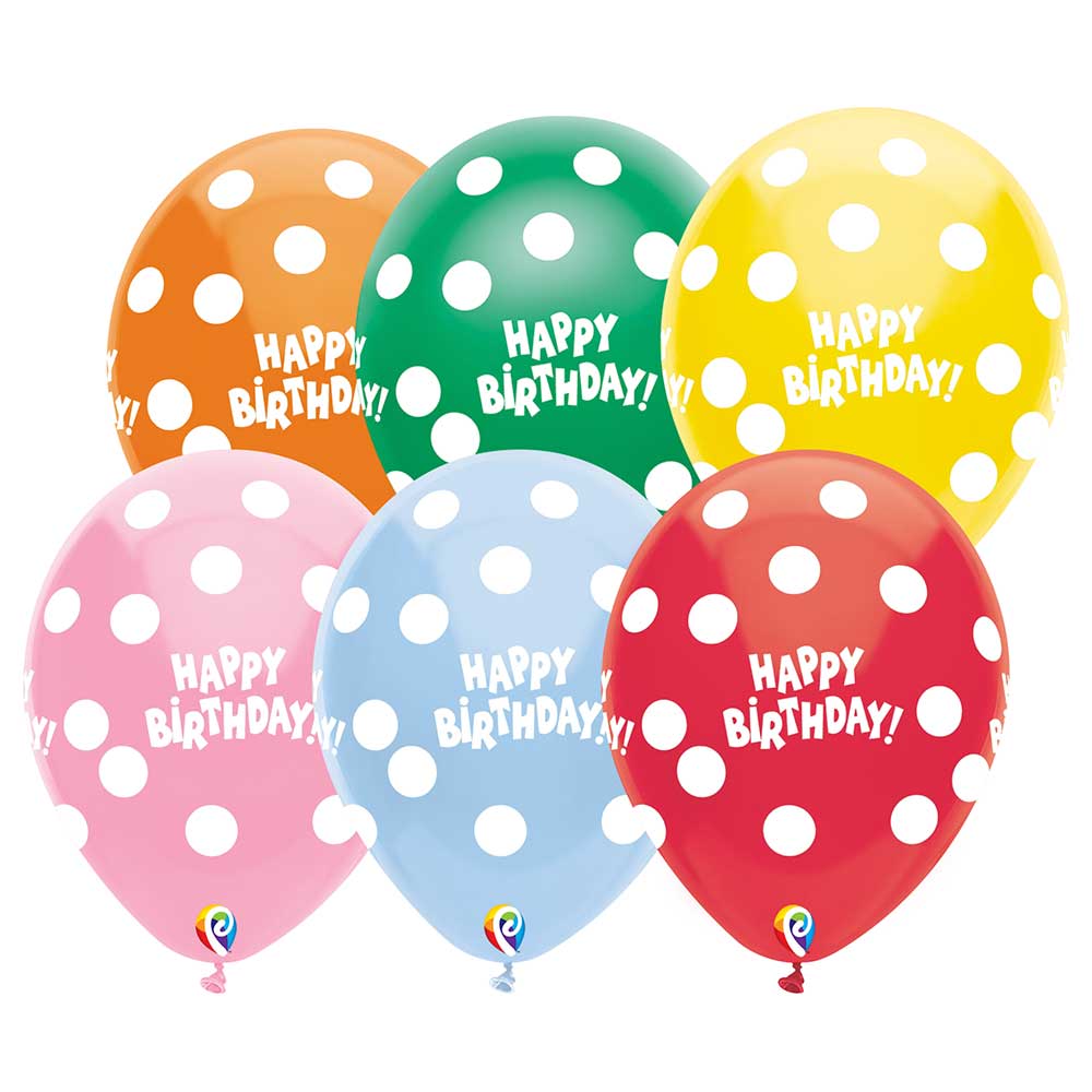 12 inch HAPPY BIRTHDAY DOTS
