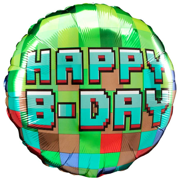 18 inch HAPPY BIRTHDAY PIXEL PARTY