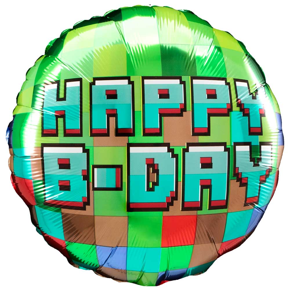 18 inch HAPPY BIRTHDAY PIXEL PARTY
