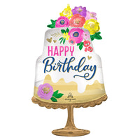 Anagram 32 inch SATIN ARTFUL FLORAL BIRTHDAY Foil Balloon 44853-01-A-P