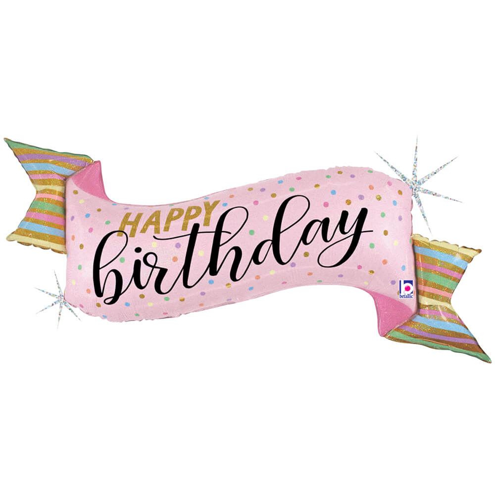 45 inch HAPPY BIRTHDAY PASTEL BANNER