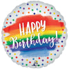 Anagram 18 inch SATIN HAPPY BIRTHDAY DOTS Foil Balloon 45934-01-A-P