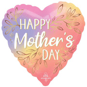Anagram 18 inch HAPPY MOTHER'S DAY BOTANICAL HEARTS Foil Balloon 46734-01-A-P