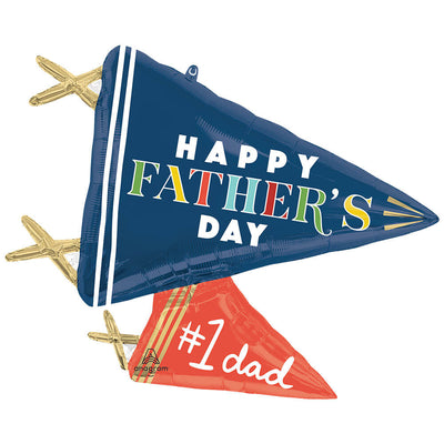 Anagram 28 inch HAPPY FATHER'S DAY PENNANTS Foil Balloon 46755-01-A-P