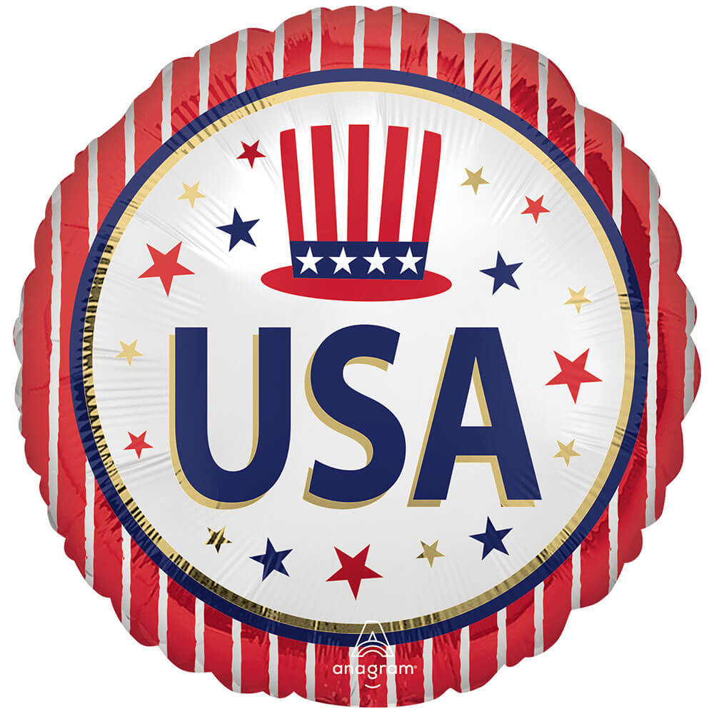 Anagram 18 inch SATIN USA STARS & STRIPES Foil Balloon 46757-01-A-P