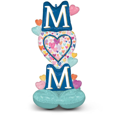 Anagram 49 inch MOM SPRINKLED HEARTS AIRLOONZ Foil Balloon 46794-11-A-P