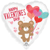 Anagram 18 inch HAPPY VALENTINE'S DAY BEAR HUG HEART Foil Balloon 47092-01-A-P