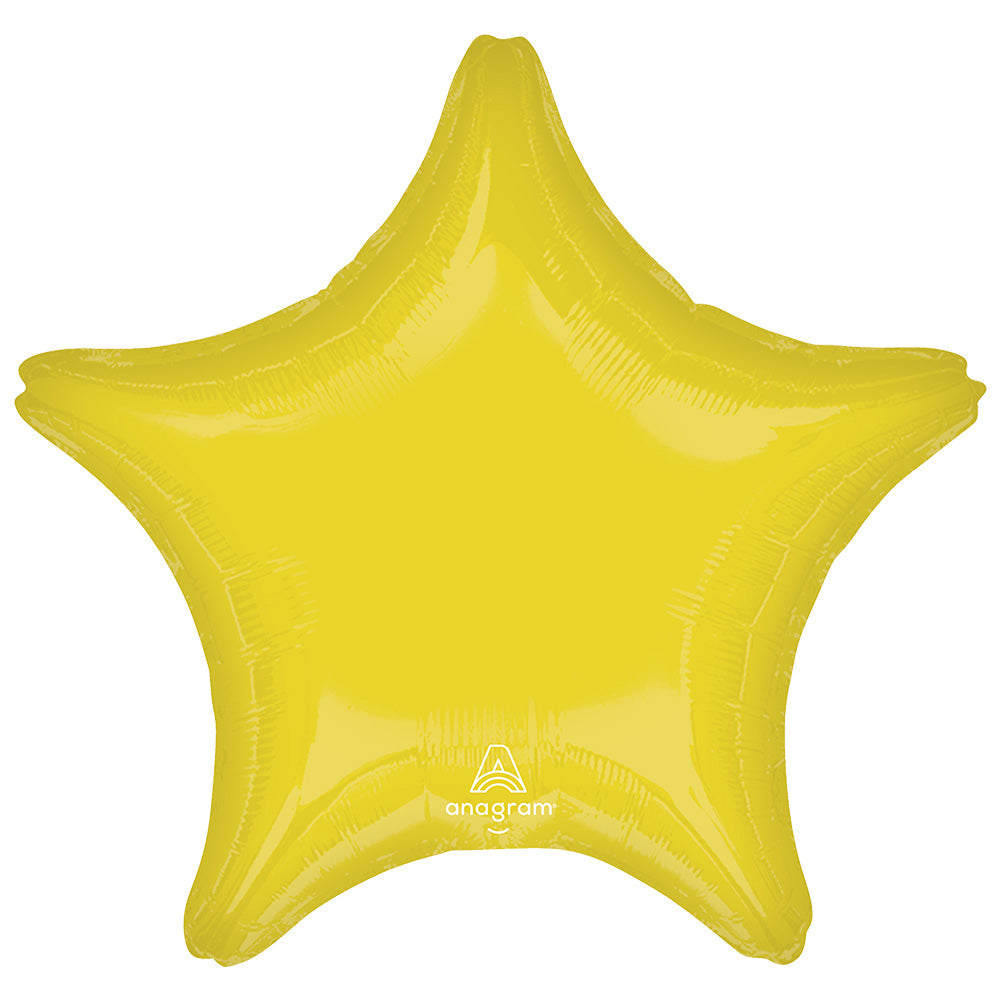 Anagram 19 inch VIBRANT YELLOW STAR Foil Balloon 47122-02-A-U