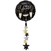 Anagram 67 inch BUBBLY NEW YEAR AIRWALKERS Foil Balloon 47154-01-A-P