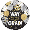 Anagram 18 inch WAY TO GO GRAD BALLOONS Foil Balloon 47453-01-A-P