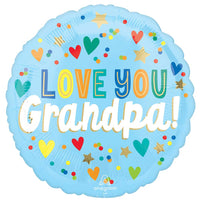 Anagram 18 inch LOVE YOU GRANDPA HEARTS & STARS Foil Balloon 49210-01-A-P