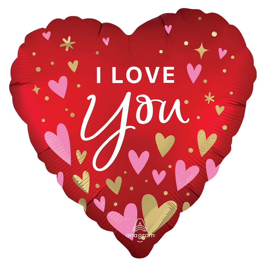 18 inch SATIN I LOVE YOU HEARTFELT ELEGANCE