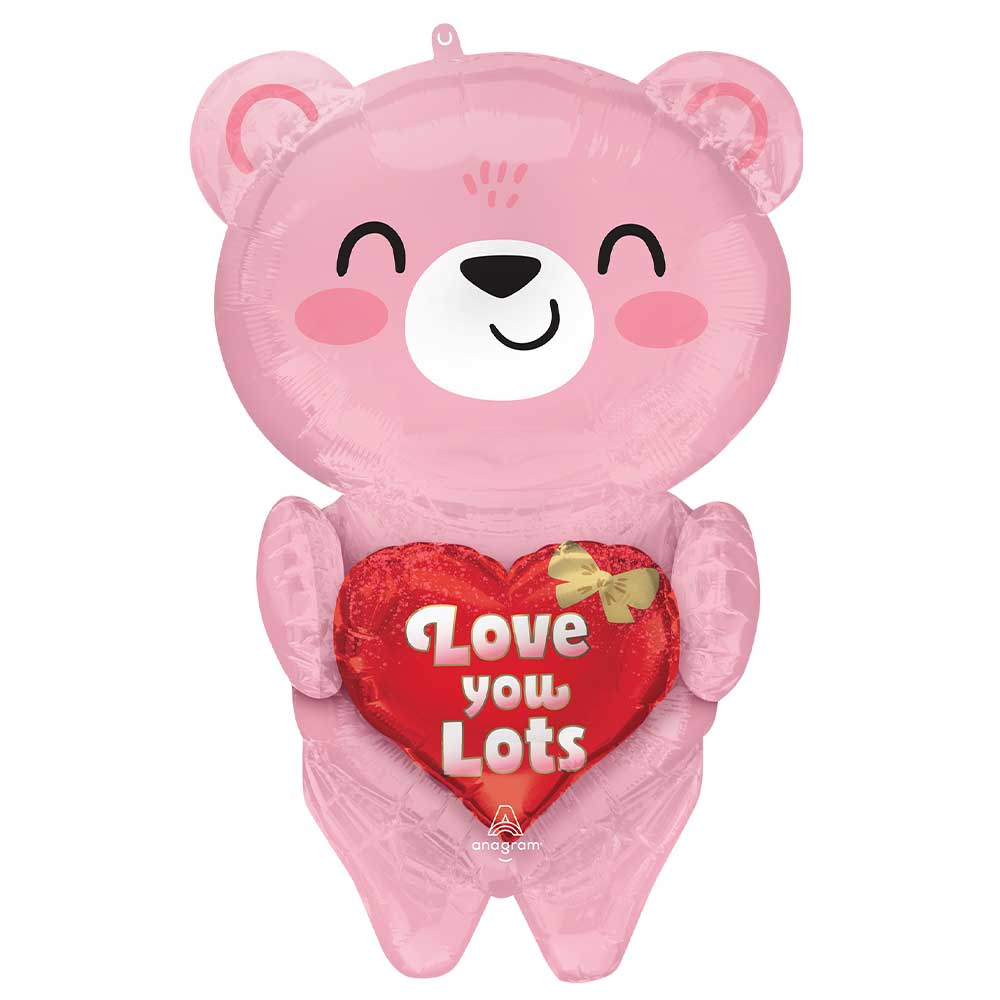 31 inch BLUSH BEAR HUGS MULTI-BALLOON