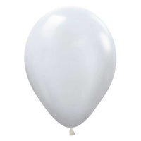 Sempertex 5 inch SEMPERTEX PEARL WHITE Latex Balloons 51061-B