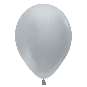 Sempertex 5 inch SEMPERTEX METALLIC SILVER Latex Balloons 51067-B