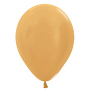 Sempertex 5 inch SEMPERTEX METALLIC GOLD Latex Balloons 51082-B