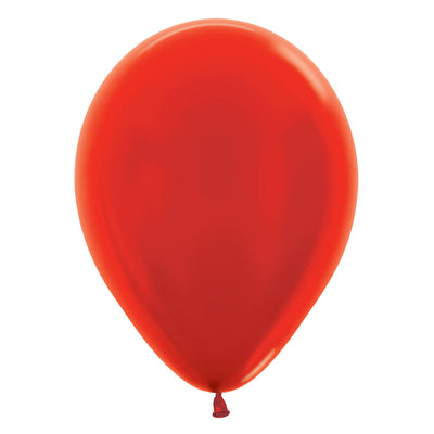 Sempertex 5 inch SEMPERTEX METALLIC RED Latex Balloons 51083-B