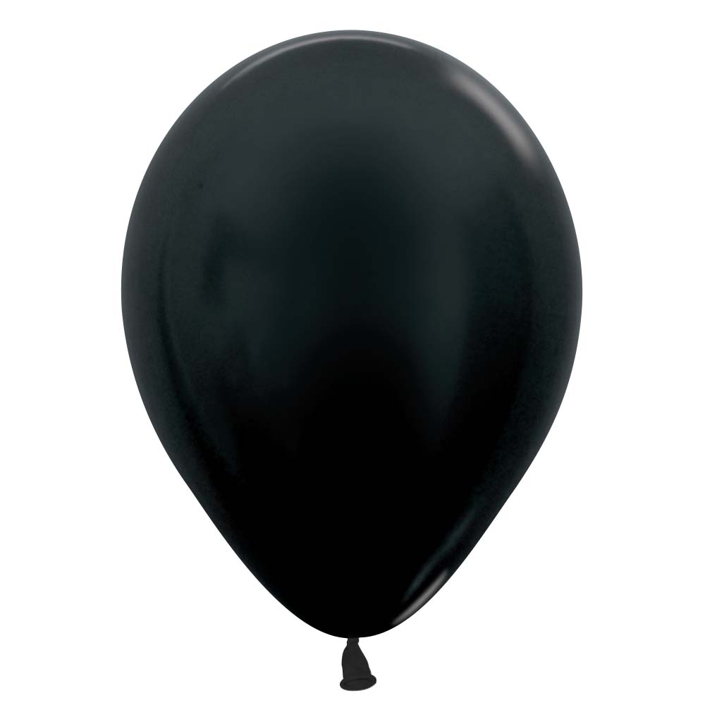 Sempertex 5 inch SEMPERTEX METALLIC BLACK Latex Balloons 51090-B