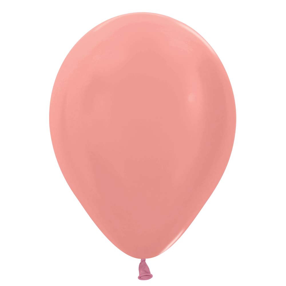 Sempertex 5 inch SEMPERTEX METALLIC ROSE GOLD Latex Balloons 51099-B