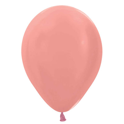 Sempertex 5 inch SEMPERTEX METALLIC ROSE GOLD Latex Balloons 51099-B