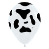 Sempertex 5 inch COW PRINT - FASHION WHITE Latex Balloons