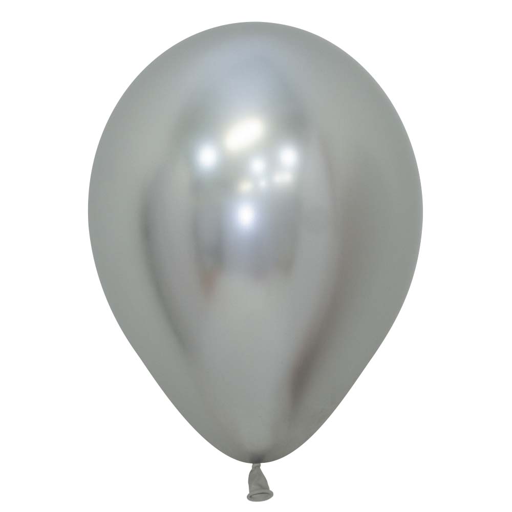 Sempertex 5 inch SEMPERTEX REFLEX SILVER Latex Balloons 51145-B